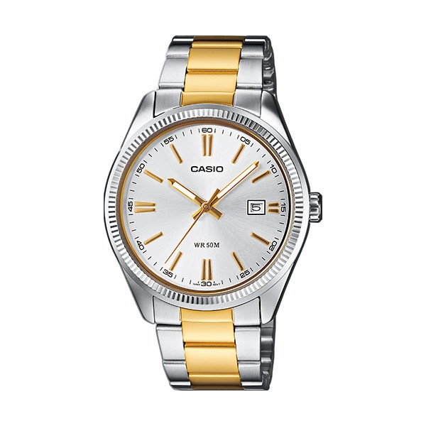 CASIO COLLECTION Mod. DATE, STEEL&GOLD - CHAMPAGNE